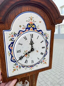 Velke zavesne hodiny (drevo,keramika) s krasnym vzorom - 5