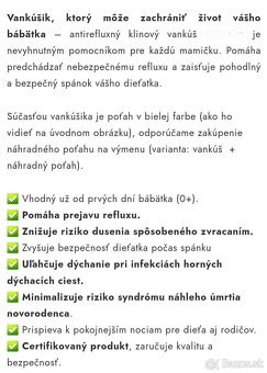 Antirefluxný kojenecký klinový vankúš - 5