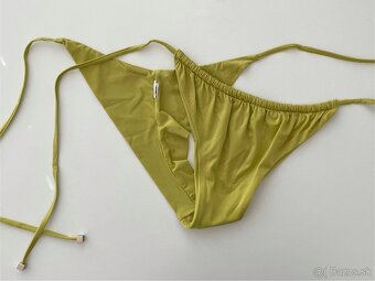 Calzedonia zelené satén bikini bandeau brazil Kendall XS - 5