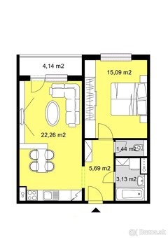 2 izbový byt v novej skolaudovanej bytovke KONGRES Strážske - 5