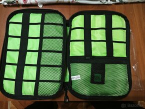 Taška/brašna na kable, nabíječky tablet nová rúžová/čierna - 5