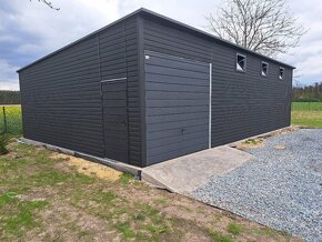 Plechová garáž 12x8m vyklopna brána. - 5