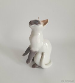 Porcelánová figurka - siamská kočka - Kodaň - 5
