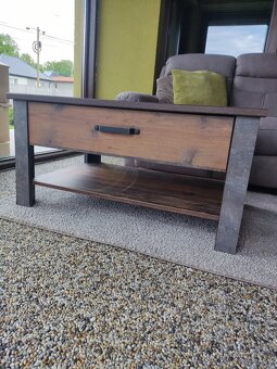 Konferenčný stolík Ontario - stôl hnedý - vintage - 5