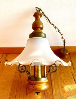 Starý krásný mosazný romantický lustr - 5