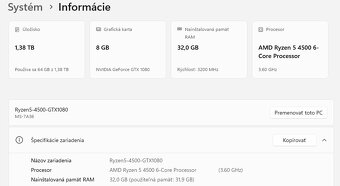 Budget GamerPC Ryzen5/32GB/SSD/HDD/GTX 1080 8GB - 5
