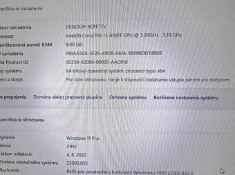 Mini počítač Dell.Intel i3-6100T 2x3,20GHz.240G SSD.8gb ram - 5