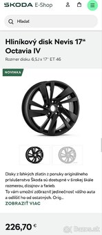 Skoda disky Nevis 5x112 R17 - 5