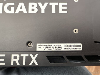 Predám grafickú kartu GIGABYTE RTX 3080 EAGLE OC 10GB - 5