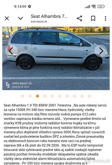 Vymením Seat Alhambra 1.9tdi 85kw 2001 - 5