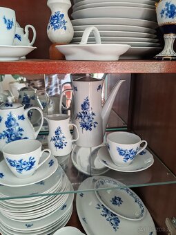 Retro porcelán modrá ruža Bohemia - 5