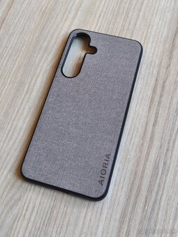 Luxusný slim textilný kryt na Samsung S24 - Šedý látkový NEW - 5