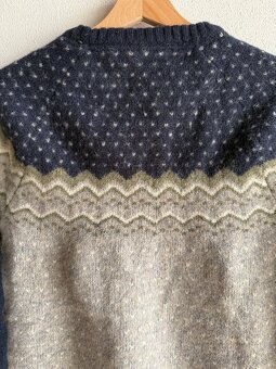 Vlnený sveter Fjallraven Ovik Knit Sweater W Navy - 5