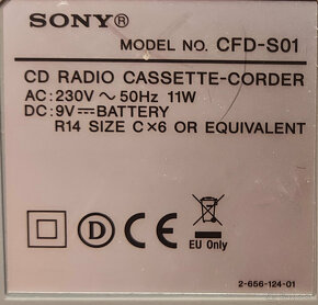 Predám rádiomagnetofón s CD Sony CFD-S01 - 5