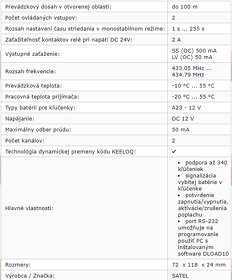 Rádiový ovládač RX-2K SATEL - 5