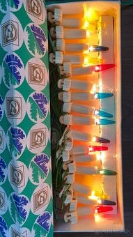 Retro vianočné svetielka aj s náhradnými žiarovkami - 5