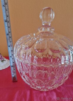 Sklenená dóza s vrchnákom / bonboniéra (V=18 cm) - 5