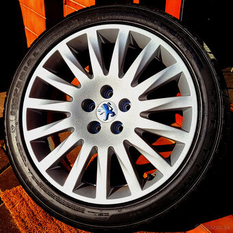 alu R18 5x108, senzory, zimné pneu, orig. Peugeot - 5