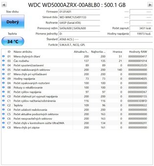 Predám 4 funkčné HDD, 6TB, 2TB, 1TB, 500GB - 5