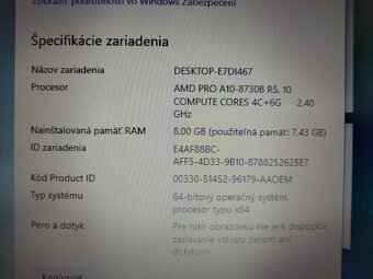 HP elitebook 725 G4 ,AMD A10 quad core ,8gb ram ,256gb ssd - 5