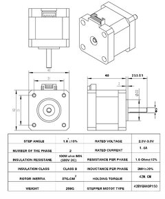 Krokový motor NEMA17 17HS4401 - 5
