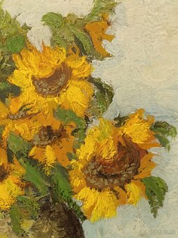 Obraz Otto Zahradník Slunečnice, olej 57x45 - 5