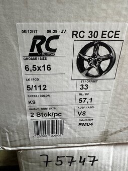 5x112 R16 6,5J ET33 Brock RC30 Silver - 5