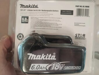 4X Nové originální baterie makita 6A BL1860b - 5