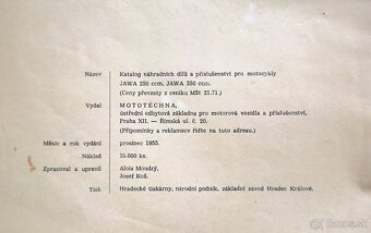 KATALOG ND Jawa 250 a 350 rok vydania 1955 - 5