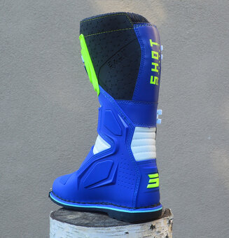 SHOT topánky boty čižmy modro žlté fluo - 5