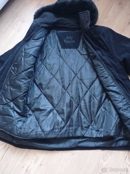 Zimná čierna bunda M-L - 5