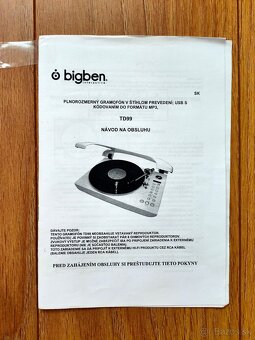 Gramofón BIGBEN TD 99 + zosilovač NOVALINE + 2 reproduktory - 5
