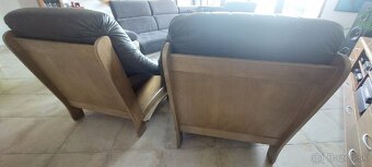 Kožené kreslo, gauč korpus, starožitné kreslo - 5