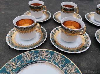 Predám zlato-tyrkysová porcelánová sada - 5