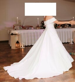 Snehovo biele svadobné šaty S/M/L - 5