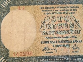 Predám bankovku slovensky štát - 5
