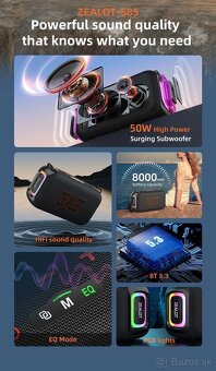 Zealot S85 Black - prenosný reproduktor BT 5.3 - 5