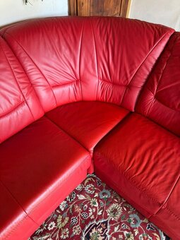 Rohová rozkládací kožená sedací souprava, 4671 - 5