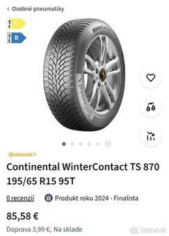 195/65 r15 Continental zimné 5x112 - 5