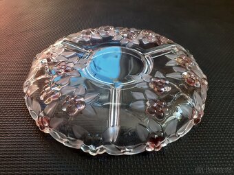 Sklenená stará ozdobná misa kabaret - 5