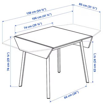 Rozkladací kuchynský stôl IKEA s doskou z bambusu - 5