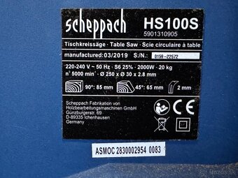 SCHEPPACH Stolová píla HS100S - 5