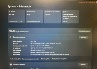Herný notebook Asus tuf gaming F15 - 5