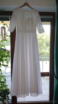 NOVÉ svadobné čipkované šaty - 5