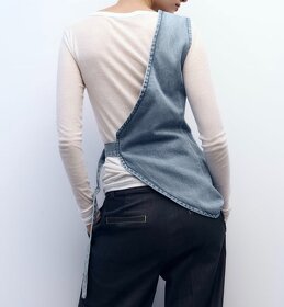 Asymetrická rifľová vesta Zara novà - 5