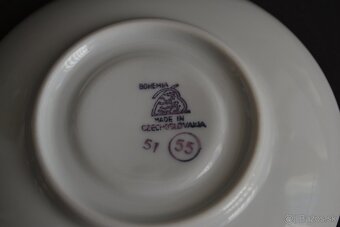 Sada 6 šálok a podšálok z porcelánu - Bohemia, ČSR - 5