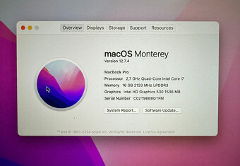 Predám MacBook Pro 15,4-2,7GHz-4core-Intel i7-16GB-500GB - 5