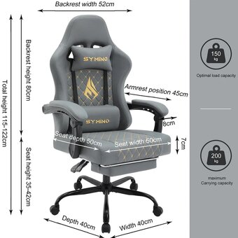 Herná a pracovná stolička s podnožkou - 5