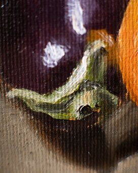 Zátišie s tekvicami a hrncom - tradičná olejomaľba - 5