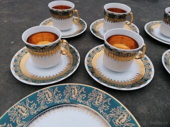 Predám zlato-tyrkysová porcelánová sada - 5